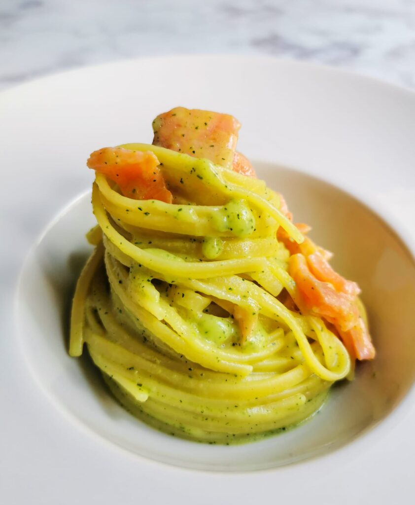 Crema di zucchine e salmone